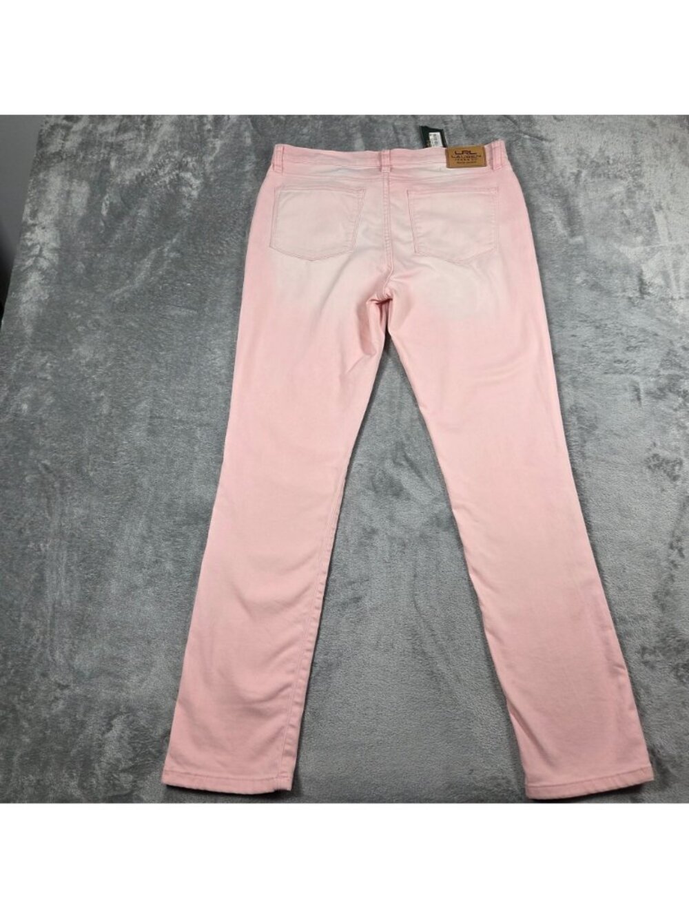 Lauren Ralph Lauren Jeans Womens 10 Washed Pink Ombre Modern Skinny Preppy NEW - Picture 7 of 10